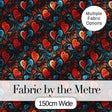 Bold Abstract Orange and Blue Heart Swirl Seamless Pattern Digital Print Fabric by the Metre UK Sewing Quilting Textile