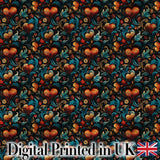 Luxurious Ornate Floral Heart Baroque Style Seamless Pattern Digital Print Fabric by the Metre UK Sewing Quilting Textile