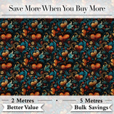 Luxurious Ornate Floral Heart Baroque Style Seamless Pattern Digital Print Fabric by the Metre UK Sewing Quilting Textile