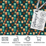 Cute Cartoon Multicolor Teddy Bears on Dark Background Seamless Pattern Digital Print Fabric by the Metre UK Sewing Quilting Textile