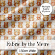 Watercolor Cute Teddy Bear Soft Pastel Seamless Pattern Digital Print Fabric by the Metre UK Sewing Quilting Textile