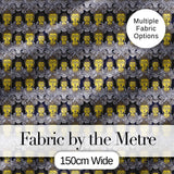 Ornate Buddha Faces with Detailed Pattern Seamless Design Digital Print Fabric by the Metre UK Sewing Quilting Textile