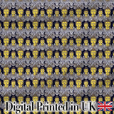Ornate Buddha Faces with Detailed Pattern Seamless Design Digital Print Fabric by the Metre UK Sewing Quilting Textile