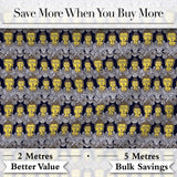 Ornate Buddha Faces with Detailed Pattern Seamless Design Digital Print Fabric by the Metre UK Sewing Quilting Textile