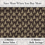 Vintage Buddha Meditation Pattern Dark Background Seamless Design Digital Print Fabric by the Metre UK Sewing Quilting Textile