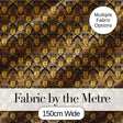 Golden Buddha Faces Ornate Pattern on Black Seamless Design Digital Print Fabric by the Metre UK Sewing Quilting Textile