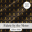Elegant Sitting Buddha with Decorative Motifs Black Seamless Pattern Digital Print Fabric by the Metre UK Sewing Quilting Textile