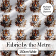 Realistic Tiger Portrait Splash Art Seamless Pattern Digital Print Fabric by the Metre UK Sewing Quilting Textile