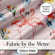 Elegant Pink Flamingos Tropical Flowers on Pink Background Seamless Pattern Digital Print Fabric by the Metre UK Sewing Quilting Textile
