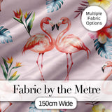 Elegant Pink Flamingos Tropical Flowers on Soft Pink Background Seamless  Digital Print Fabric by the Metre UK Sewing Quilting Textile