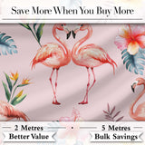 Elegant Pink Flamingos Tropical Flowers on Soft Pink Background Seamless  Digital Print Fabric by the Metre UK Sewing Quilting Textile