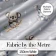 Cute Baby Koala Bears with Stars on Grey Background Seamless Pattern Digital Print Fabric by the Metre UK Sewing Quilting Textile