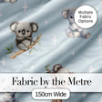 Cute Baby Koala Bears with Stars on Soft Blue Background Seamless Pattern Digital Print Fabric by the Metre UK Sewing Quilting Textile