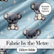 Cute Cartoon Koala Bears with Stars on Blue Background Seamless Pattern Digital Print Fabric by the Metre UK Sewing Quilting Textile