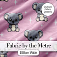 Cute Cartoon Koala Bears with White Stars on Rose Pink Background   Digital Print Fabric by the Metre UK Sewing Quilting Textile
