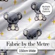 Cute Cartoon Koala Bears with Yellow Stars on Light Grey Background   Digital Print Fabric by the Metre UK Sewing Quilting Textile