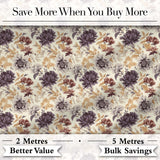 Vintage Floral Chrysanthemum Flowers on Cream Background Seamless Pattern Digital Print Fabric by the Metre UK Sewing Quilting Textile