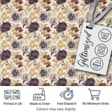 Vintage Floral Chrysanthemum Flowers on Cream Background Seamless Pattern Digital Print Fabric by the Metre UK Sewing Quilting Textile