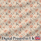Elegant Peach Floral Blossoms on Soft Cream Background Seamless Pattern Digital Print Fabric by the Metre UK Sewing Quilting Textile
