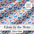 Bright Rainbow Butterflies with Colorful Floral Accents Seamless Pattern Digital Print Fabric by the Metre UK Sewing Quilting Textile