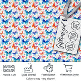 Bright Rainbow Butterflies with Colorful Floral Accents Seamless Pattern Digital Print Fabric by the Metre UK Sewing Quilting Textile