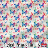Artistic Watercolor Butterflies with Paint Splash Effect Seamless Pattern Digital Print Fabric by the Metre UK Sewing Quilting Textile