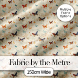 Vintage Style Butterflies with Soft Pastel Texture Seamless Pattern Digital Print Fabric by the Metre UK Sewing Quilting Textile