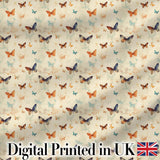 Vintage Style Butterflies with Soft Pastel Texture Seamless Pattern Digital Print Fabric by the Metre UK Sewing Quilting Textile