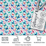 Cute Blue and Pink Butterflies with Heart Accents Seamless Pattern Digital Print Fabric by the Metre UK Sewing Quilting Textile