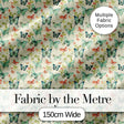 Soft Pastel Butterflies with Botanical Leaves Seamless Pattern Digital Print Fabric by the Metre UK Sewing Quilting Textile
