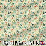 Soft Pastel Butterflies with Botanical Leaves Seamless Pattern Digital Print Fabric by the Metre UK Sewing Quilting Textile