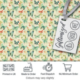 Soft Pastel Butterflies with Botanical Leaves Seamless Pattern Digital Print Fabric by the Metre UK Sewing Quilting Textile