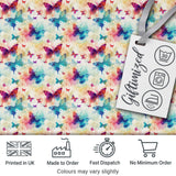 Bright Watercolor Butterflies with Color Splash Effect Seamless Pattern Digital Print Fabric by the Metre UK Sewing Quilting Textile