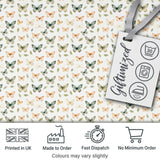 Soft Neutral Butterflies with Leaves Minimal Seamless Pattern Digital Print Fabric by the Metre UK Sewing Quilting Textile