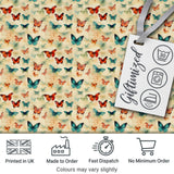 Vintage Style Butterflies in Warm Tones Seamless Pattern Digital Print Fabric by the Metre UK Sewing Quilting Textile
