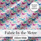 Pastel Gradient Butterflies in Soft Pink and Blue Seamless Pattern Digital Print Fabric by the Metre UK Sewing Quilting Textile