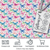 Pastel Gradient Butterflies in Soft Pink and Blue Seamless Pattern Digital Print Fabric by the Metre UK Sewing Quilting Textile