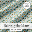 Elegant White Daisy Flowers on Sky Blue Background Seamless Pattern Digital Print Fabric by the Metre UK Sewing Quilting Textile