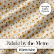 Warm Beige Daisy Floral Vintage Style Seamless Pattern Digital Print Fabric by the Metre UK Sewing Quilting Textile