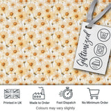 Warm Beige Daisy Floral Vintage Style Seamless Pattern Digital Print Fabric by the Metre UK Sewing Quilting Textile
