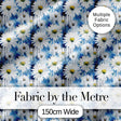 Blue Watercolor Drip Daisy Artistic Seamless Pattern Digital Print Fabric by the Metre UK Sewing Quilting Textile