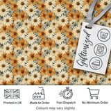 Rustic Orange and Cream Daisy Floral Seamless Pattern Digital Print Fabric by the Metre UK Sewing Quilting Textile