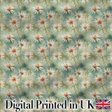 Soft Sage Green Starflower Botanical Seamless Pattern Digital Print Fabric by the Metre UK Sewing Quilting Textile