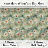Soft Sage Green Starflower Botanical Seamless Pattern Digital Print Fabric by the Metre UK Sewing Quilting Textile