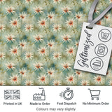 Soft Sage Green Starflower Botanical Seamless Pattern Digital Print Fabric by the Metre UK Sewing Quilting Textile