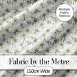 Delicate White and Green Floral Watercolor Seamless Pattern Digital Print Fabric by the Metre UK Sewing Quilting Textile