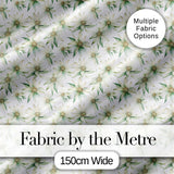 Delicate White and Green Floral Watercolor Seamless Pattern Digital Print Fabric by the Metre UK Sewing Quilting Textile