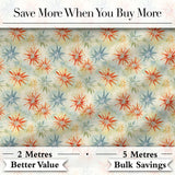 Multicolor Starburst Floral Watercolor Seamless Pattern Digital Print Fabric by the Metre UK Sewing Quilting Textile