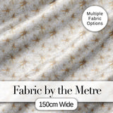 Elegant Cream Floral Botanical Seamless Pattern Digital Print Fabric by the Metre UK Sewing Quilting Textile