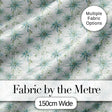 Soft Teal Starflower Watercolor Floral Seamless Pattern Digital Print Fabric by the Metre UK Sewing Quilting Textile